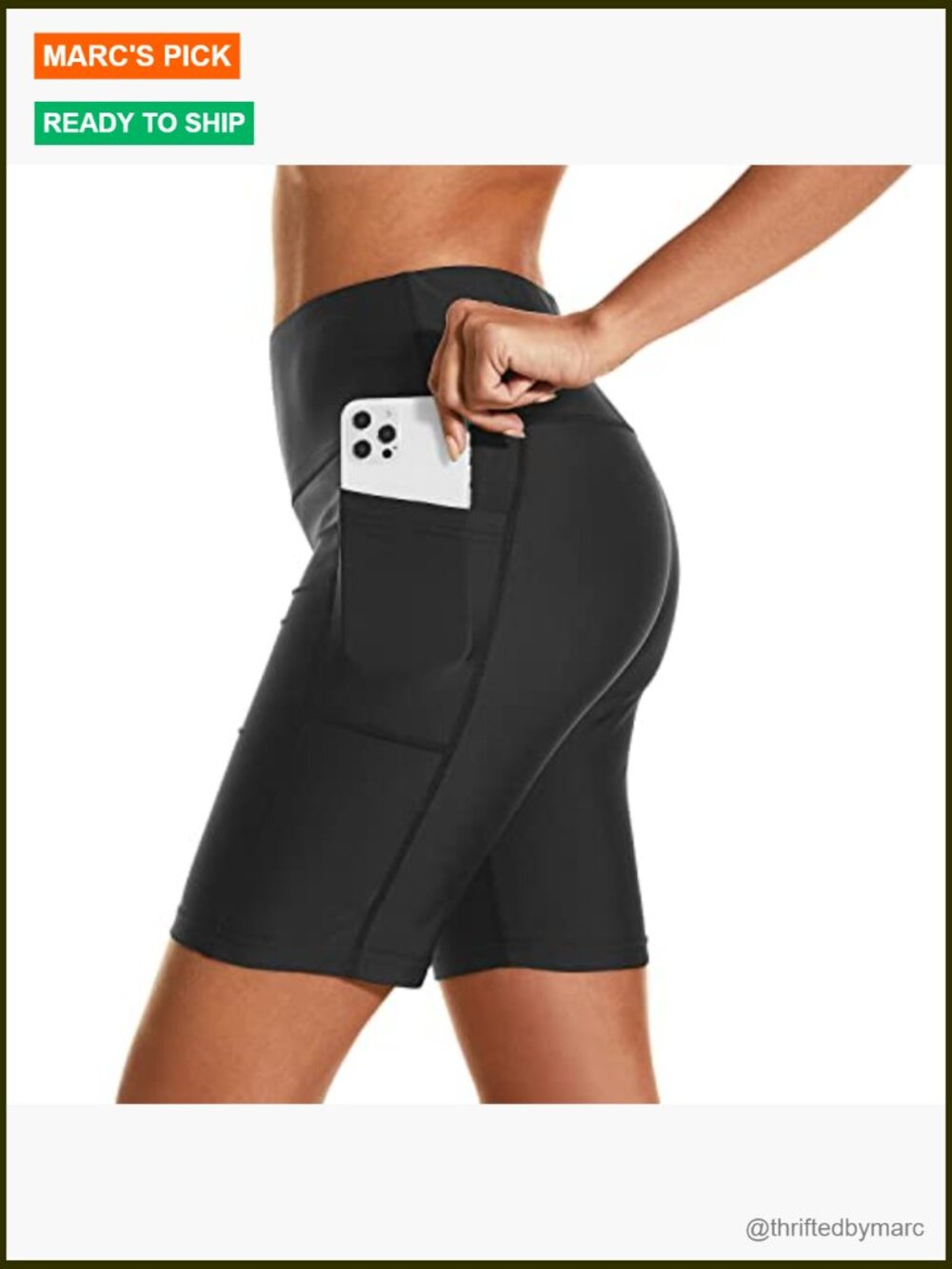 Women's High Waisted Swim Board Shorts UPF 50+ Quick Dry with Pockets Liner - Picture 2 of 7